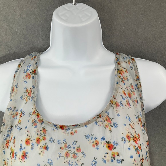 Vintage Aerie Tank Top Sz XL Sheer Bohemian Floral Print Flowy Festival‎ Rodeo - Picture 3 of 9